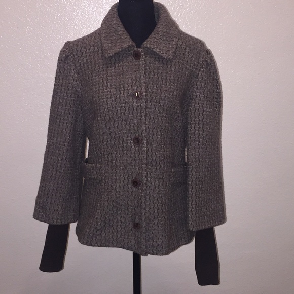 Espresso brown wall Icelandic bill sleeve short waisted coat - Picture 2 of 12